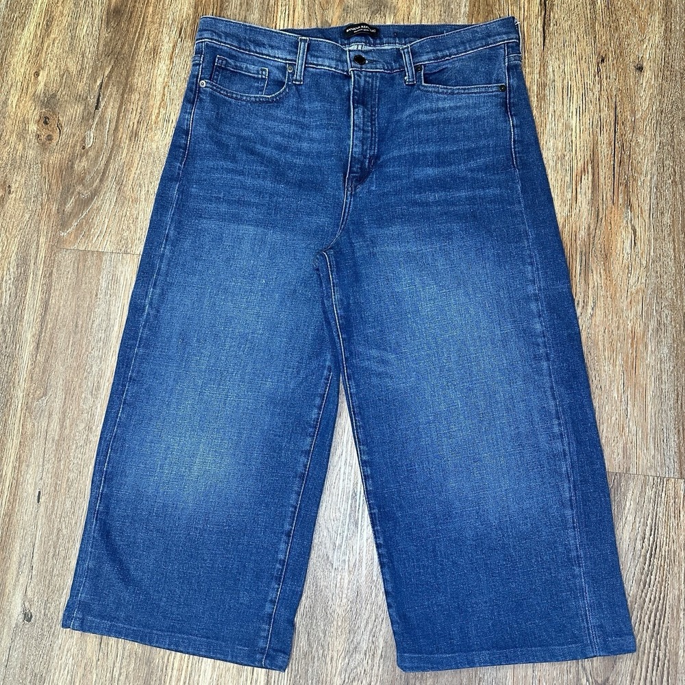 Banana Republic Capri Blue Jeans Womens Sz W 37.5" Dark Wash Denim Y2K Wide Leg